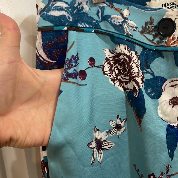 DIANE VON FURSTENBERG DVF ASHLEY FLORAL PRINT CADY STRAIGHT LEG PANT - Picture 5 of 11